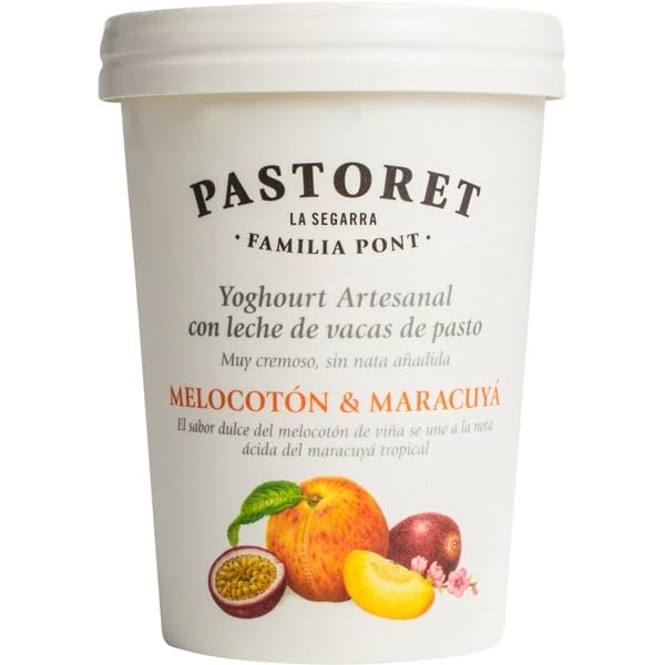 (Pack 6 ud x 500 g) PASTORET Yogur artesanal cremoso 500 g SABORES VARIOS (REFRIGERADO) (Melocotón y Maracuyá)