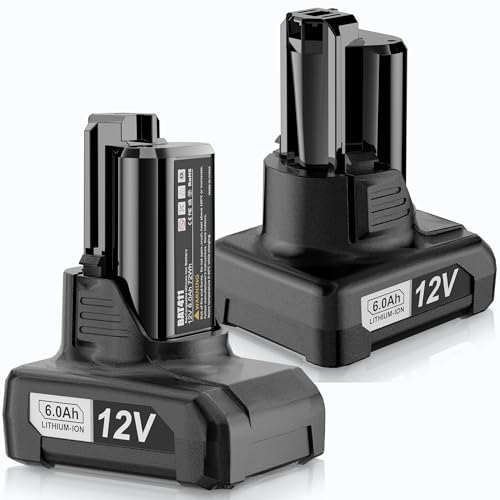 【Upgrade】2Pack 6.0Ah Replace Battery for Bosch 12V Batteries BAT414 Compatible with Bosch 12V max Lithium-Ion Tools and Chargers for Bosch 12 Volt Battery BAT420 GBA12V30 BAT411 BAT411A BAT412 BAT413
