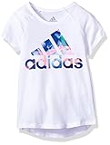 adidas Little Girl's Short Sleeve Graphic Tee Shirts Sweater, White, 5