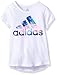 adidas Little Girls' Short Sleeve Graphic Tee Shirts, White, 5