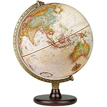 Piedmont 12" Diameter Globe, USA Cartography with Raised Mountain Relief and Solid Woodl Base and Riser.The successful blend of an antique-ocean 12 globe ball, attractive mahogany stained finish and painted die-cast semi-meridian make this a perfect globe for any setting.