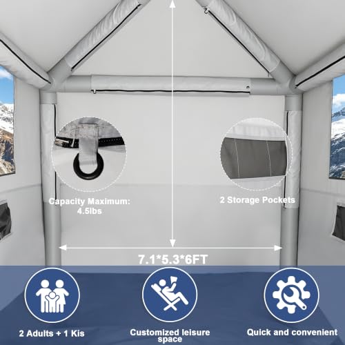 Inflatable Truck Tent with Awning for Pickup 5.5ft–8ft PU3000mm Waterproof by KIKILIVE - Used condition - Image 5