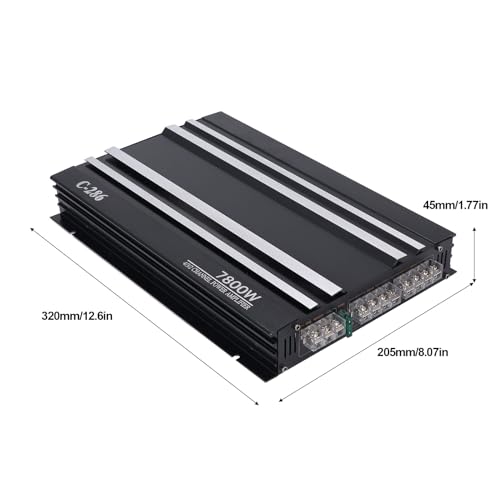 Wzmacniacz 4-kanałowy, 7800 W, automatyczny wzmacniacz mocy z obudową ze stopu aluminium, wzmacniacz stereo klasy AB do samochodów ciężarowych, łodzi, UTV, motocykli, kompaktowa konstrukcja, 10 Hz do