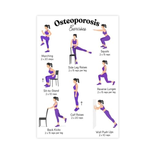 Plan d'exercice ostéoporose affiche toile déco chambre pour bouger