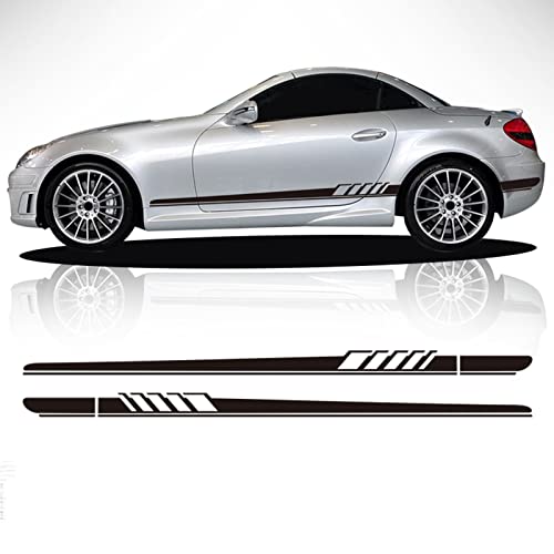 LMLZNP Car Stickers Stripe Decals,for Mercedes Benz SLK Class R170 R171 R172 SLK55 AMG SLK200 250 Accessories 2 Pcs Car Door Side Skirt Sticker Decal