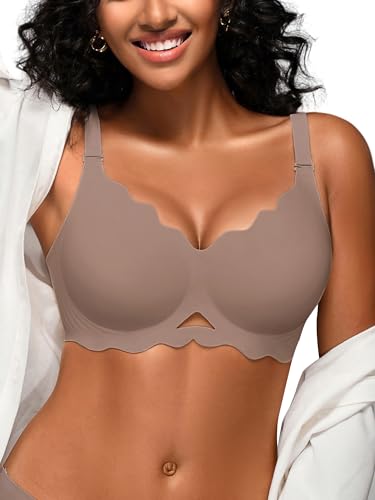 Image of Cuteio Jelly Bras for Women with Support - S-3XL Wireless Seamless T-Shirt Bra No Underwire Full Coverage Comfort Bralette