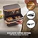 Ninja Foodi FlexDrawer Air Fryer, Dual Zone with Removable Divider, Large 10.4L Drawer, 7-in-1, Air-Fryer, Air Fry, Roast, Bake, Crisp, Non-Stick Dishwasher Safe Parts, Black and Copper, AF500UKCP