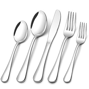 60 Piece Silverware Set for 12, Stainless Steel Flatware Set Tableware Set Inculde Forks Knives Spoons, Mirror Polished Cutlery Set for Home Kitchen and Restaurant Party, Dishwasher Safe