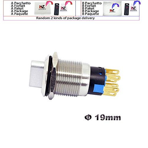 19Mm 2 3 Position Metal Selector Rotary Switch Latching Push Button Switch Spdt With 12V Led Illuminated Switch,Rotary Switch,12V Green Led 2 Positions #TOP3