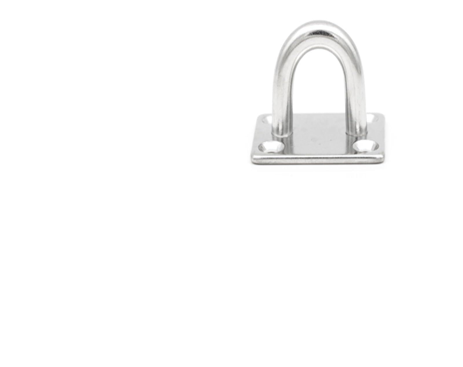 CNfhFRY Eye Hooks， 1pcs Staple Lock up Wall Hook Fixed Pad Eye Plate Deck Door Buckle U-Shaped Ceiling Mount Hanger(6MM)