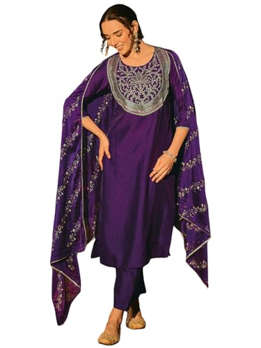 Ensemble kurta en soie bordeaux raffiné pour femme un habit d'exception en taille M