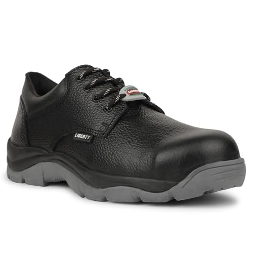 Liberty Freedom Shield-CA Safety Shoes for Men's with Rubber Insole | Comfortable for All Weather | Shock Absorber| Black- 5