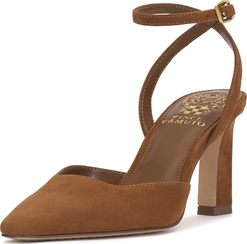 Vince Camuto Womens Galees Ankle Strap Pump Burnt Sugar 6