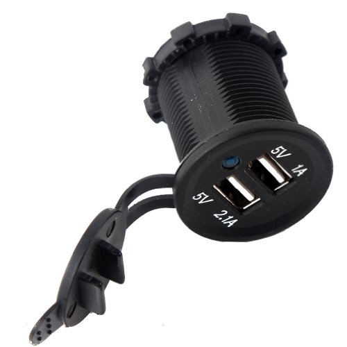 Kit 12Vtechnology Brand Dual Usb Plug Charger 3.1 Amp Socket Panel Mount With Panel Sealing Washer And Fused Wires #U-#/Bhrn30 #TOP1