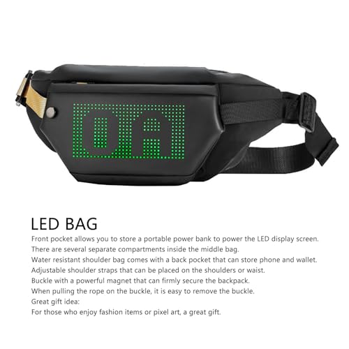 Zhangpu Schultertasche mit LED-Display, mehrere Fächer, programmierbare LED-Fanny-Tasche für Männer und Frauen, Nr. 811