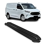 OMAC Seitenschweller Trittbretter kompatibel mit Ford Tourneo Custom 2023-2026 L1 Schwarz-Silber 2 TLG