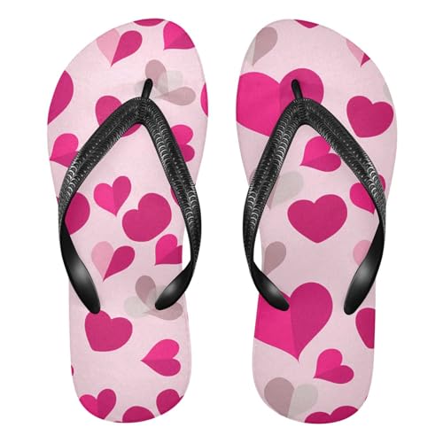 Pink Heart Flip Flop Beach Summer Casual Sandal for Women & Men Shower Shoes 20861760