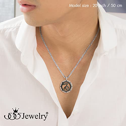 555Jewelry Stainless Steel Horoscope Zodiac Sign Necklace Pendant for Men & Women ‎3