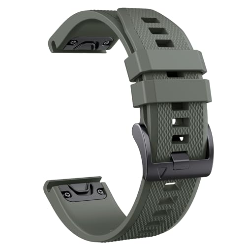 NotoCity Correa para Garmin Fenix 5/6 pro/7, 22mm Silicona Correa para Garmin Fenix 5 Plus/6/7 Pro, Instinct/2, Forerunner 935/945, Epix 2, Descent G1, Approach S60, Reemplazo Correa(Verde ejército)