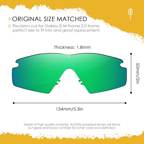 Image of ANSI Z87.1 Replacement Lenses For Oakley Si Ballistic M Frame 2.0 Sunglasses