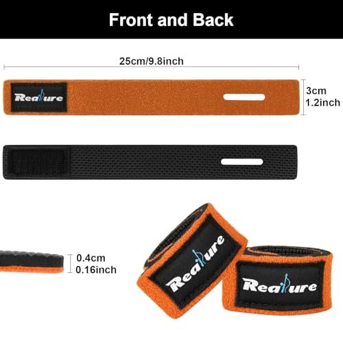 Realure 8 Pcs Fishing Rod Straps Adjustable Neoprene Ties Straps Elastic Fishing Rod Belt Ties for Fixed Fishing Rods Gear Strap Spinning Rod Sea Rod Feeder Rod Carp Rod Wrap Protectors - Image 3