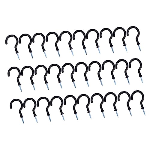 Ciieeo 30pcs Heavy Duty Screw Cup Hooks Vinyl Coated Ceiling Hooks for Hanging Mugs Lanterns Flower Pots and Holiday Decorations for Kitchen Garage and Outdoor Use