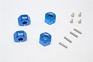 Aluminum Hex Adapters 8mm Thick For 1/10 Traxxas Ford GT 4-Tec 2.0 83056-4/4-Tec 3.0 93054-4 - 4Pc Set Blue