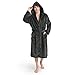 Yurhap Luxury Mens Robe with Hood, Ultra Cozy Fleece Bathrobe for Men, Plush Hooded Robe with Belt & 2 Pockets