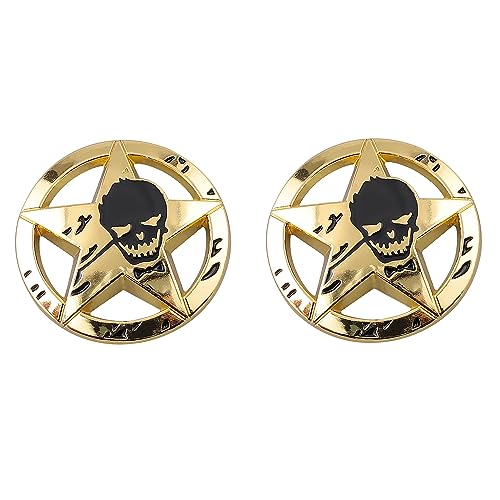 Image of Star Skull Emblem for Car Windows, Trucks, Hood, Laptops Car Decoration (Gold)
