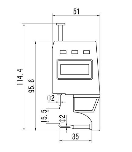 Medidor de Grosor Digital con Punta 0-15 mm Precisión ±0.03 mm Resolución 0.01 mm mm/pulgada miniatura 3