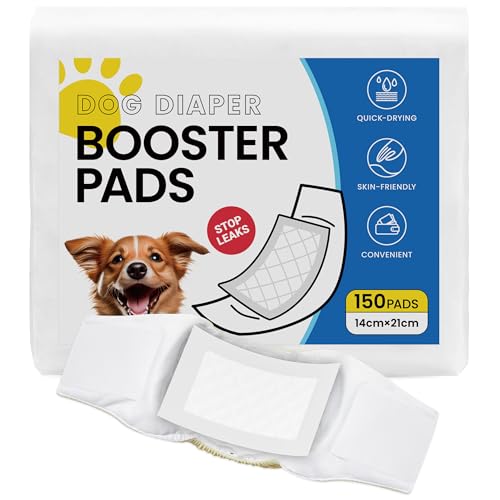 Image of Disposable Dog Diaper Liners Booster Pads for Male & Female Dogs - 150ct | Diaper Inserts fit Most Washable Dog Wraps and Belly Bands,Long
