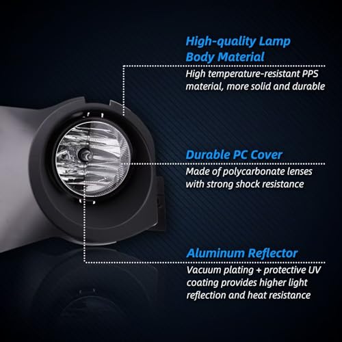 Image of Halogen Fog Light Assembly Kit with Bracket For F150 2009-2014 Ford, 2-Pack