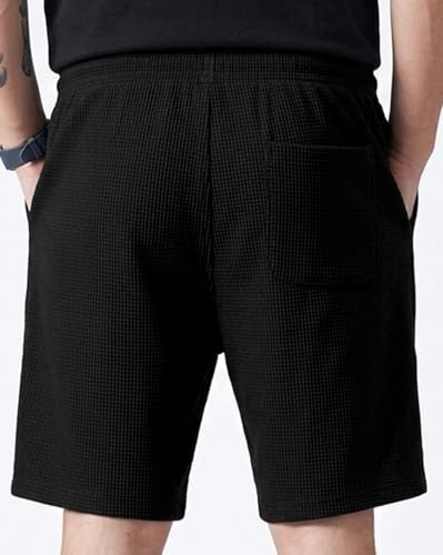 Image of AUSK Men's Casual Cargo Half Pant || Breathable Waffle Fabric with Drawstring Waist & Cargo Pockets || Summer Shorts for Men