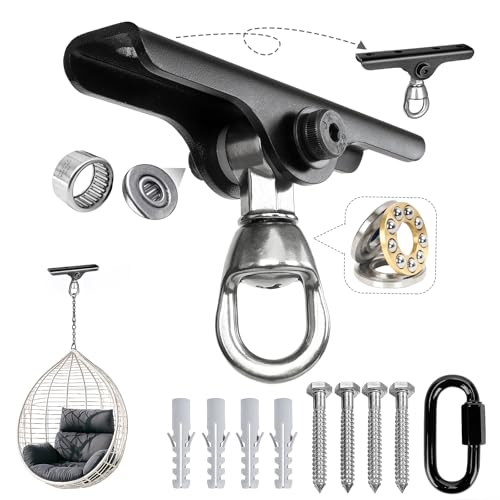 ZoeZure Heavy Punching Bag Hanger | Wall/Ceiling Mount Hook with 180 + 360 Rotation | Wood Beam Holder for Boxing Weight Training Aerial Yoga Swing & Hammock