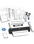 PRT Portable Printer Wireless for Travel, Bluetooth Thermal Printer Support 8.5" X 11" US Letter A4 A5, Compatible with iPhone, Android & Laptop, Inkless Printer for Office, Home, School, Black