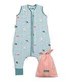 molis&co - Pijama Burbuja con Pies 0.5 TOG - 80 cm (2 años) - Ideal para Verano - 100% Algodón (Oeko-Tex 100) - Summer Sea