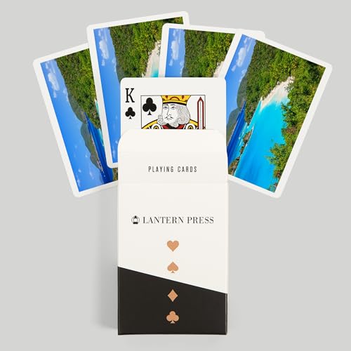 Lantern Press Virgin Islands, Trunk Bay, 52 naipes póker miniatura 6
