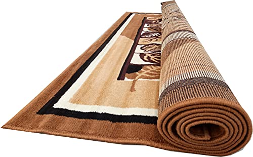 Image of Acrylic Rectangular Carpet for Hall | Mat for Living Room | 5x7 Feet Gold | Anti-Skid Carpets | Carpet for Bedroom Floor | Galicha for Hall | Home & Decor (150x195 CM - Gold Color)