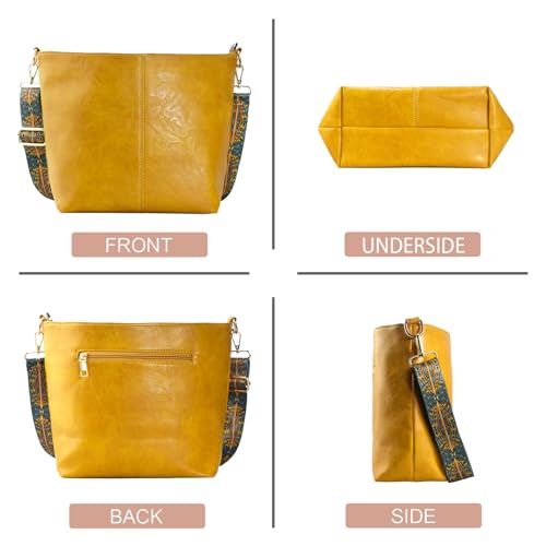 Image of Hobo Bags Vegan Leather Crossbody Bag Guitar Strap Shoulder Purses with Zipper Handbags for Women