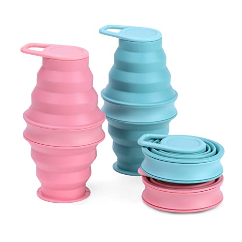 Shozxlcci Collapsible Water Bottle, Reusable Silicone Foldable Leak Proof Dust-Proof Portable Sports Travel Water Bottles