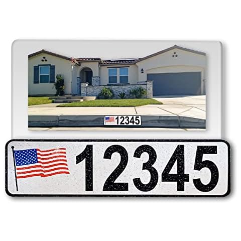 Curb-N-Sign® American Country Flags, Curb Wrap, Reflective Aluminum Curb Address Decal, (American Flag Waving) Cover