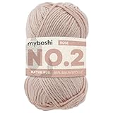 myboshi No.2 Baumwolle zum Häkeln, Baby Wolle, vegane Wolle zum Stricken, 60 Grad waschbar, für Baby und Amigurumi, 50g, Ll 100m Rosa (Rose) 1 Knäuel