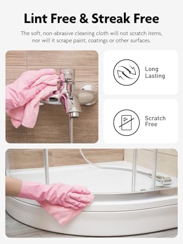 Fantasticlean Microfiber Cleaning Cloth Roll -40 Sheets, Tear Away Microfiber Towels, 30x30cm, Reusable, Washable, Scratch Free, Ultra Absorbent Dish Rags for Car, Home, Garage or Shop (Pink) — view 6
