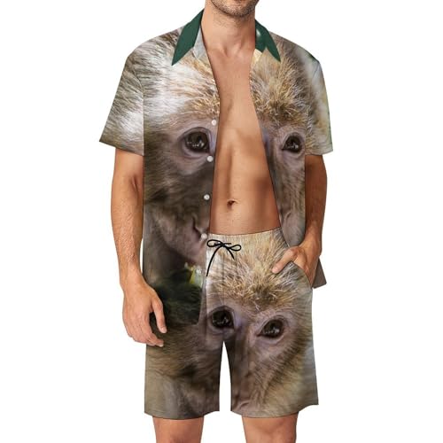 Chemise Hawaïenne Singe Homme Tenue Légère pour Valise de Vacances S