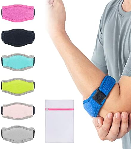 360 RELIEF Tennis & Golfers Elbow Support Brace - Padded Adjustable Strap for Men & Women | Pain Relief, Injury, Tendonitis, Arthritis, Basketball, Weightlifting | Single with Mesh Laundry Bag