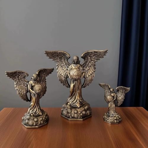 Estatua Vintage Dorada de Resina Arcángel Metatrón Pequeña miniatura 3
