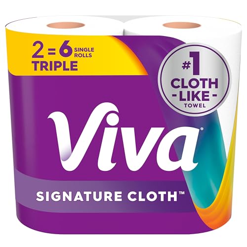 Image of Viva Signature Cloth Paper Towels, Choose-A-Sheet Size, 2 Triple Rolls, 129 Sheets per Roll (Packaging May Vary)