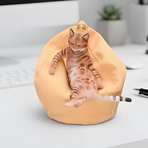Figurine de chat avec canapé pour décoration de bureau et maison - 4
