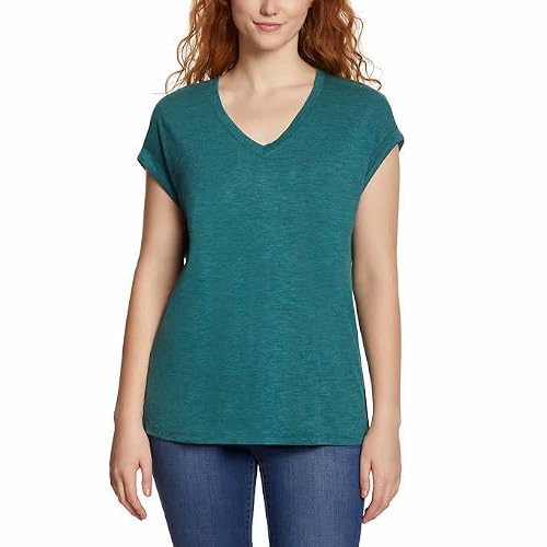 Jessica Simpson Womens V-Neck Soft Jersey Knit Top,Pacific,X-Large #TOP16