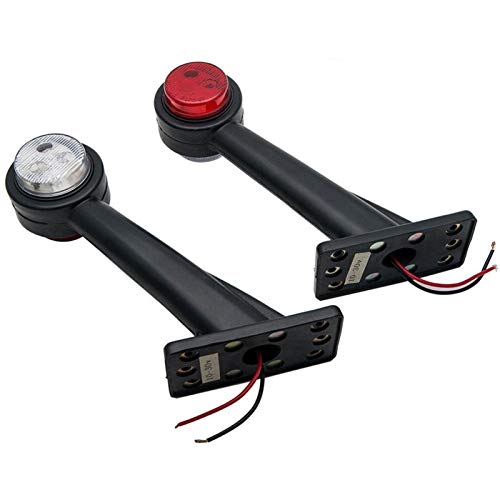 AIOFOGXC 2 Unids Impermeable Esquema Duradero Marcador Lateral práctico 20cm Brillo Suministros de automóviles Bombilla LED para Camiones de Remolque Luces de Coche (Color : Black)